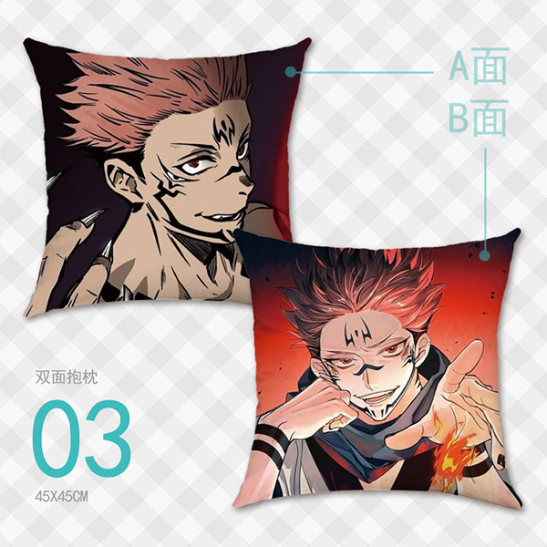 1 Vỏ Gối In Hình Jujutsu Kaisen Gojo Satoru Itadori Yuuji Kích Thước 45Cm x