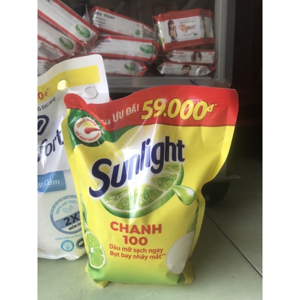 Nước rửa chén Sunlight hương chanh túi 2,6kg