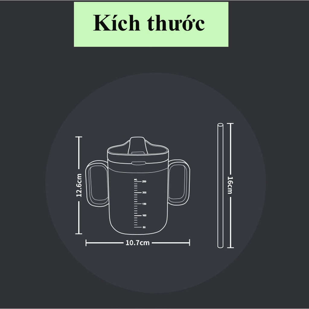 Cốc tập hút cho bé - Cốc tập uống 3 giai đoạn - Chính hãng Hugokids