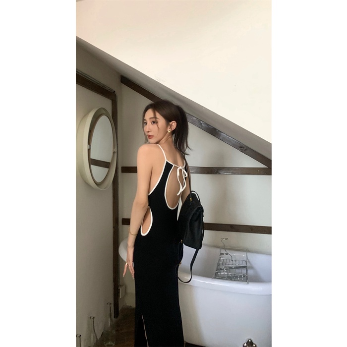 Đầm Hai Dây Hở Lưng Màu Sắc Quyến Rũ Thời Trang Mùa Hè Dành Cho Nữ