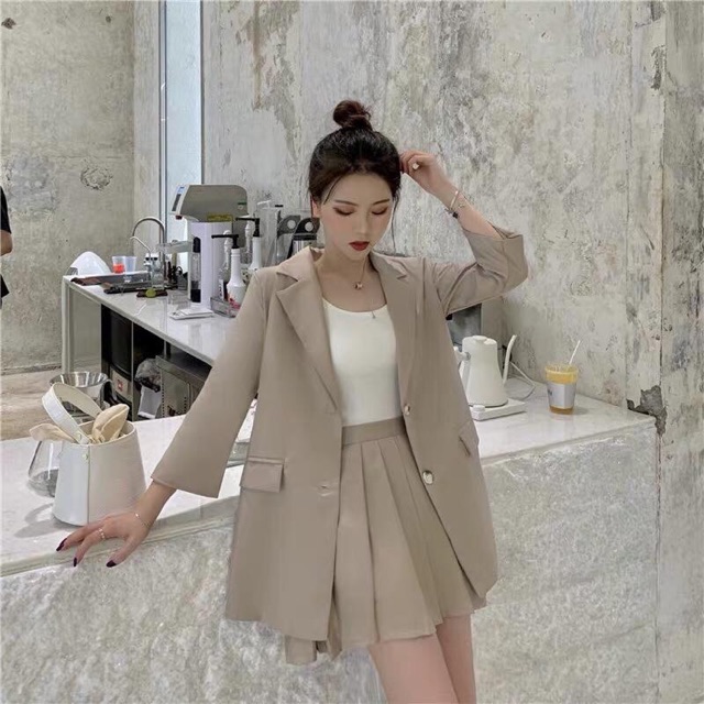 [Ảnh thật] set vet+chân váy