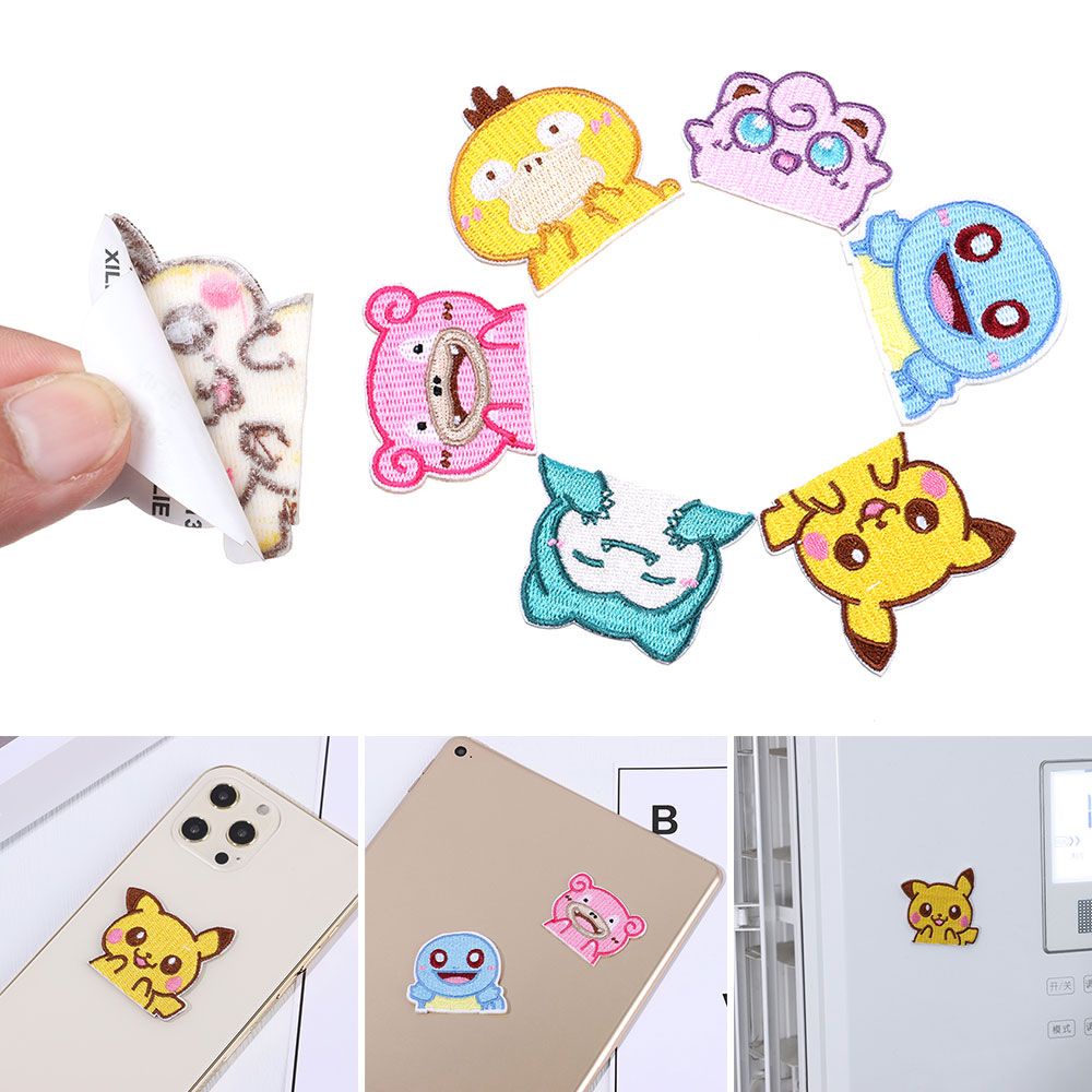 SHOUHOU Pokemon Water Bottle Stickers Anime Game Self-adhesive Patch DIY Clothes Bag Accessories Badges Patches