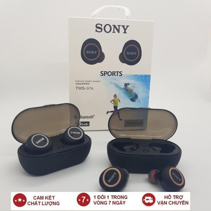 [FREESHIP CHÍNH HÃNG] Tai nghe Bluetooth Đen Sony sport TWS-D76 Rất ấm Bass-treble rõ ràng - Bảo Hành 6 tháng ⓑ | BigBuy360 - bigbuy360.vn