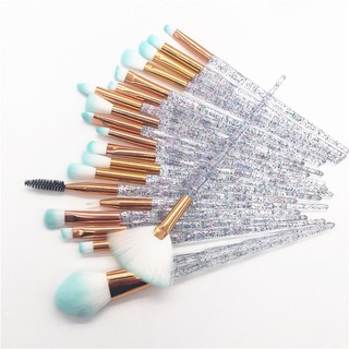 Set 20 cây cọ trang điểm cán cầm trong suốt xinh xắn