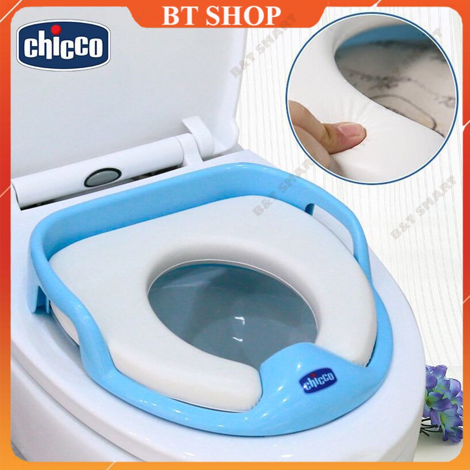 Bệ thu nhỏ bồn cầu Chicco cho bé - bệ ngồi toilet chicco tặng Kính Chắn Giọt Bắn Bảo Vệ