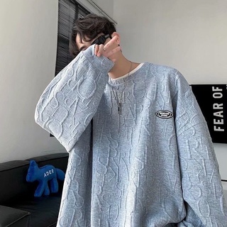 Áo sweater chữ cái vân nổi