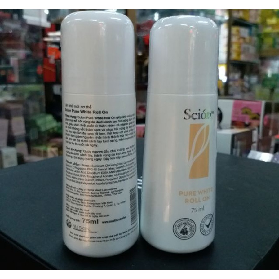 [3 Tặng 1] Lăn khử mùi Scion Nuskin 75ml khử mùi cơ thể, hôi nách hôi chân, dưỡng trắng, giảm thâm nách - Kazila