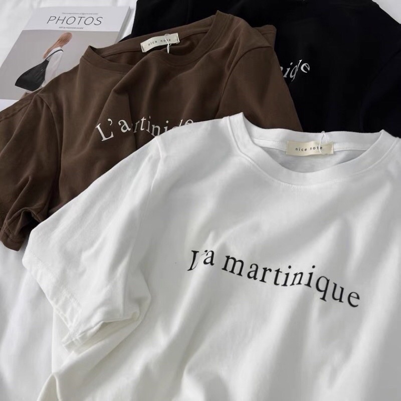 [ Rẻ vô địch ] Áo thun cotton tay lỡ dáng rộng unisex - L'- martinique