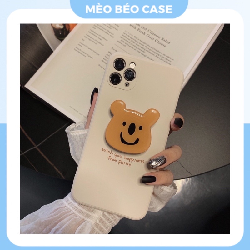 (SIÊU RẺ) Ốp iphone gấu nâu kèm giá đỡ 6/6plus/6s/6splus/7/7plus/8/8plus/x/xr/xs/11/12/13/pro/max/plus/promax