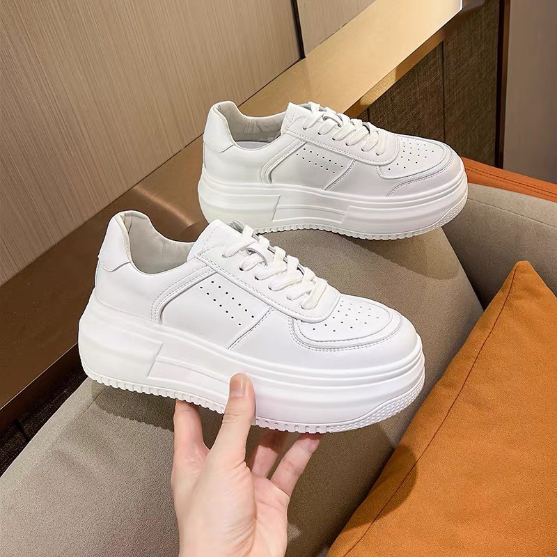 Giày nữ độn đế, sneaker_air force 1 bản full trắng-Giày nâng chiều cao