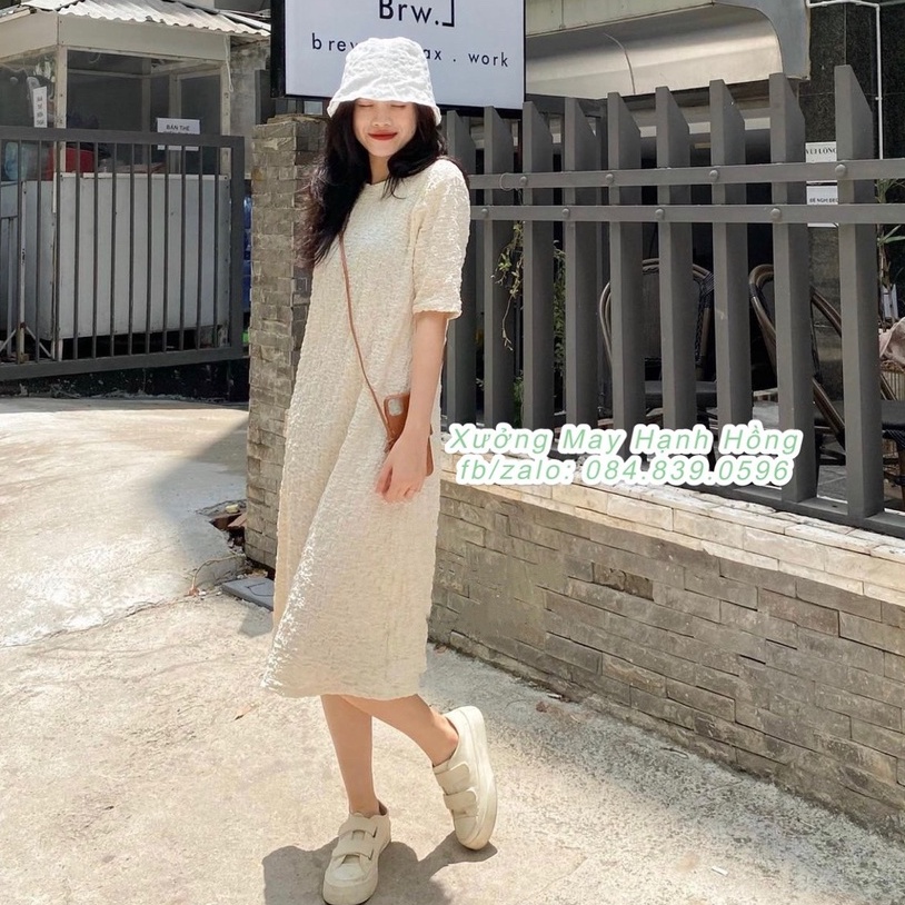 Váy suông nhăn dáng dài, Đầm suông đũi nhăn basic - Xưởng May Hạnh Hồng | WebRaoVat - webraovat.net.vn