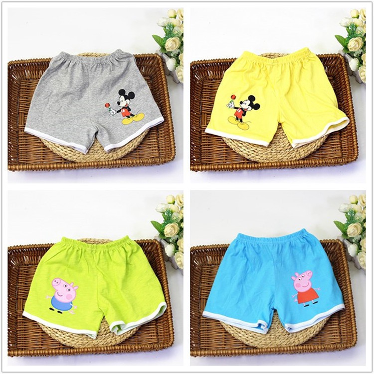 Quần Short Cotton Hình Chuột Mickey Cho Bé 1-5 Tuổi