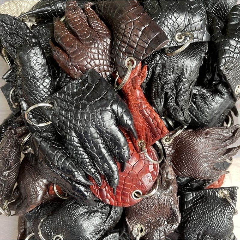 ✅Da cá sấu thật ✅Mốc treo chìa khóa Da Bàn Tay Cá Sấu
