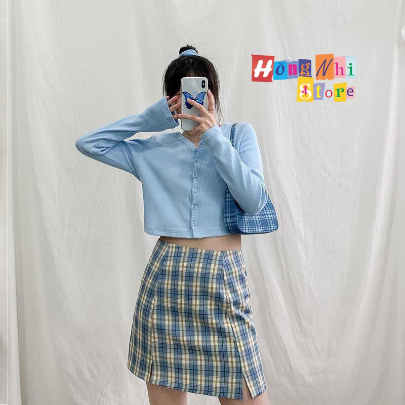 Áo Croptop Body Ulzzang Tay Dài Nút Gài Dáng Ôm - MM