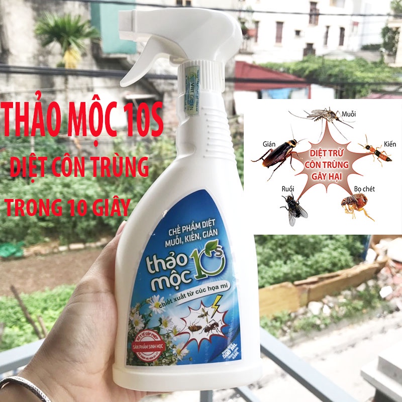 Thảo mộc 10s - Chai xịt diệt muỗi, gián, kiến tại nhà -  Sản phẩm sinh học sử dụng hiệu quả nhanh, an toàn