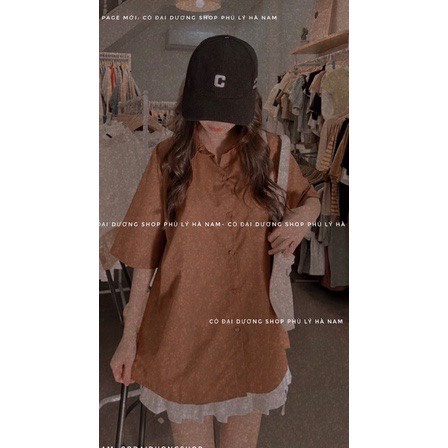 Áo sơ mi cộc tay túi ngực 3 màu dáng rộng trẻ trung cá tính/ Áo sơ mi học sinh phom thụng ulzzang dễ phối đồ_ranstore