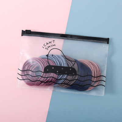 Dây buộc tóc nylon cao su màu đen không điều chỉnh phong cách Hàn Quốc dễ thương dành cho nữ