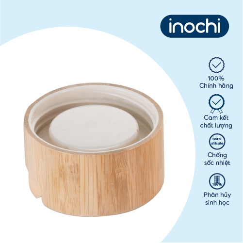 Bình nước thuỷ tinh bọc silicon Inochi - Nikko 550 ml (có quai)