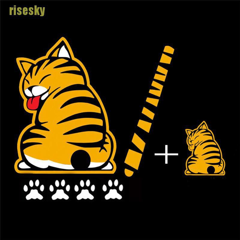 Sticker Dán Trang Trí Xe Hơi Hình Mèo Kitty Dễ Thương