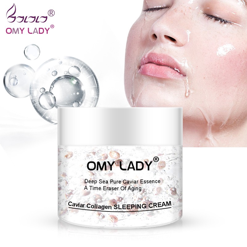 Bộ kem tạo bọt rửa mặt tẩy tế bào chết + mặt nạ ngủ collagen phục hồi sâu OMYLADY