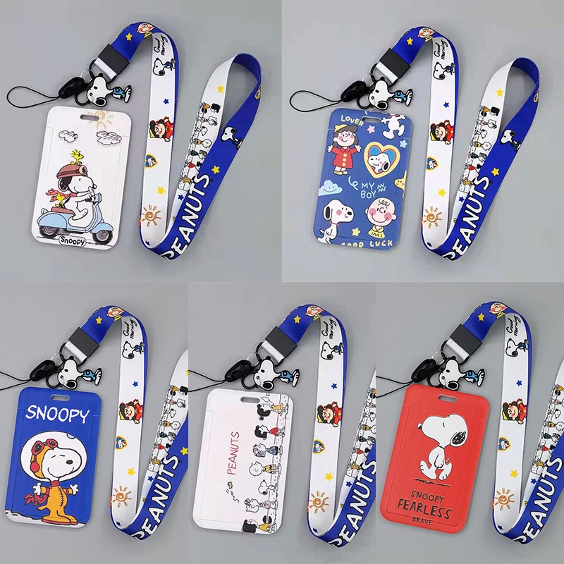 Dây Đeo Thẻ ID/Thẻ Học Họa Tiết Hoạt Hình Snoopy Xinh Xắn