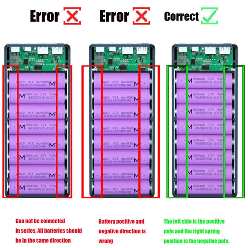 Vỏ Pin Sạc Dự Phòng 16x18650 Màn Hình Lcd Có Thể Tháo Rời