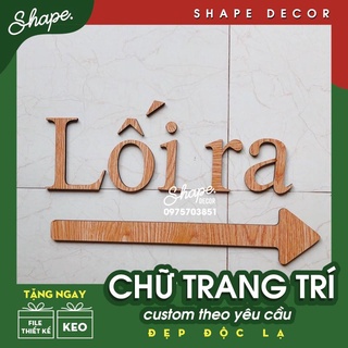 [ ảnh thật của shop ] Bộ chữ mũi tên chỉ hướng chất liệu gỗ Biển chỉ dẫn Bảng chỉ đường mũi tên