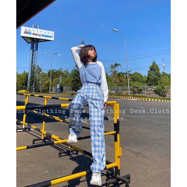 Quần suông ống rộng nữ 🌸 Cullotes Kẻ Caro Ống rộng Cạp Cao Dáng Chuẩn Cài khuy Có Khoá | BigBuy360 - bigbuy360.vn