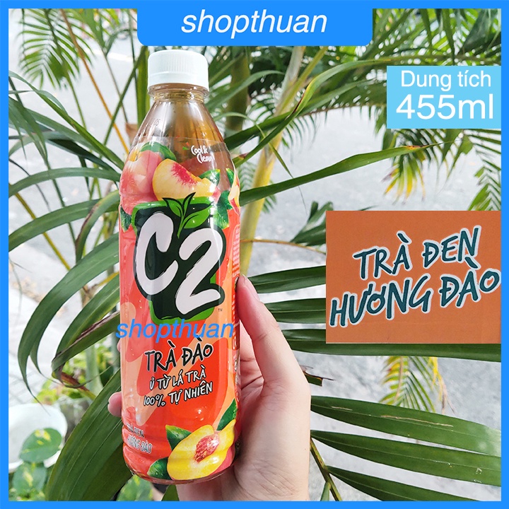 Trà đen C2 vị đào chai 455ml - HSD : 22/12/22