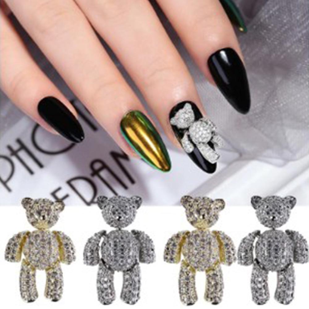 Móng Tay 3D NEEDWAY|Hoa Hồng Giả Trang Trí|Sang Trọng. Phấn Bắt Sáng Trang Điểm Lấp Lánh|Trang Sức Móng Tay Hình Gấu