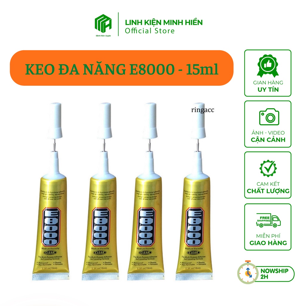 Keo đa năng dán nắp lưng, pin điện thoại E8000, 15ml