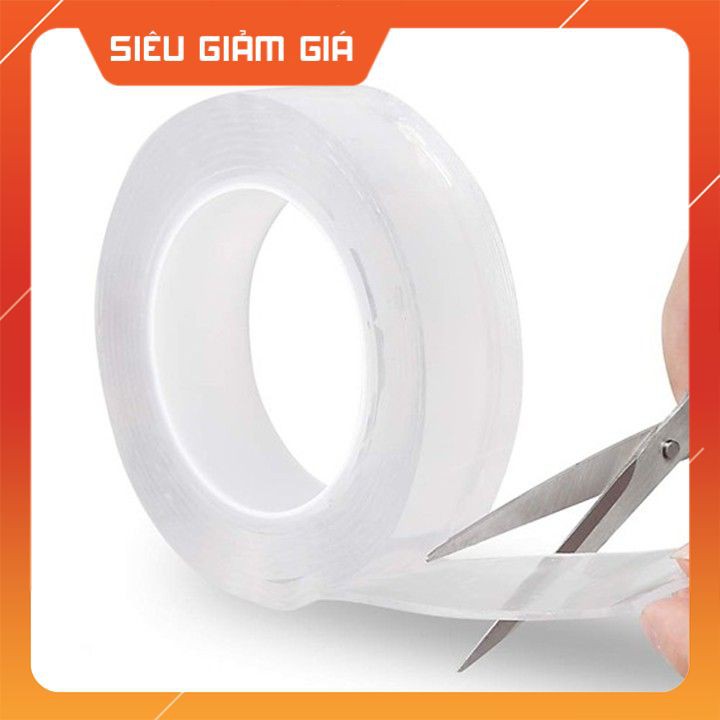 HÀNG LOẠI 1  Băng Keo 2 Mặt Trong Suốt Siêu Dính 3M Dạng Gel Dễ Dàng Lau Sạch Không Hư Bề Mặt Tường