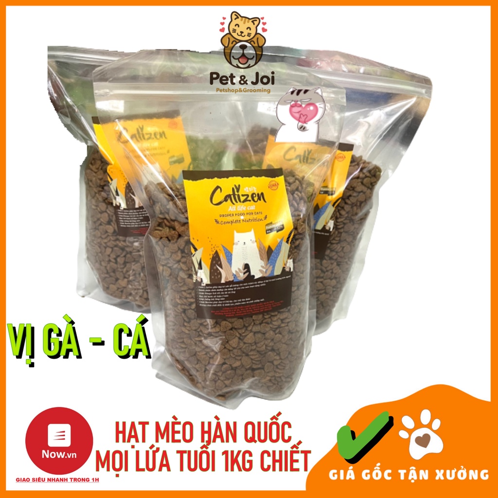 Hạt Catizen Chicken &amp; Fish 1kg⚡CHỈ 1 NGÀY⚡ dành cho mèo mọi lứa tuổi - PET&amp;JOI