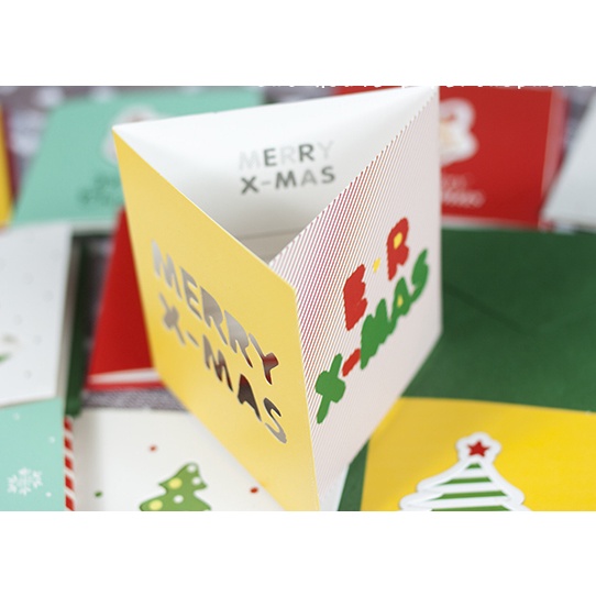 thiệp giáng sinh loại nhỏ 7x7cm thiệp ghi lời chúc dễ thương trang trí noel và quà giáng sinh