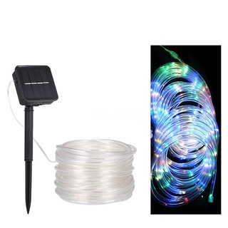 2020SKY 12M/39.4Ft 7.2W 120 LED Solar Powered Energy Rope Light Lawn Lamp Multi-color Combination In wave Sequential Slo