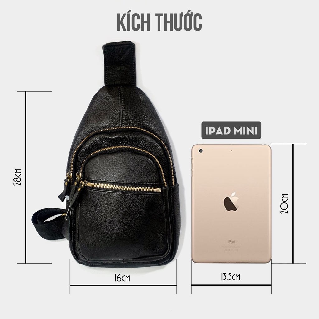 Túi đeo chéo nam thời trang 100% da bò thật | Bảo hành nổ da 1 năm | BigBuy360 - bigbuy360.vn