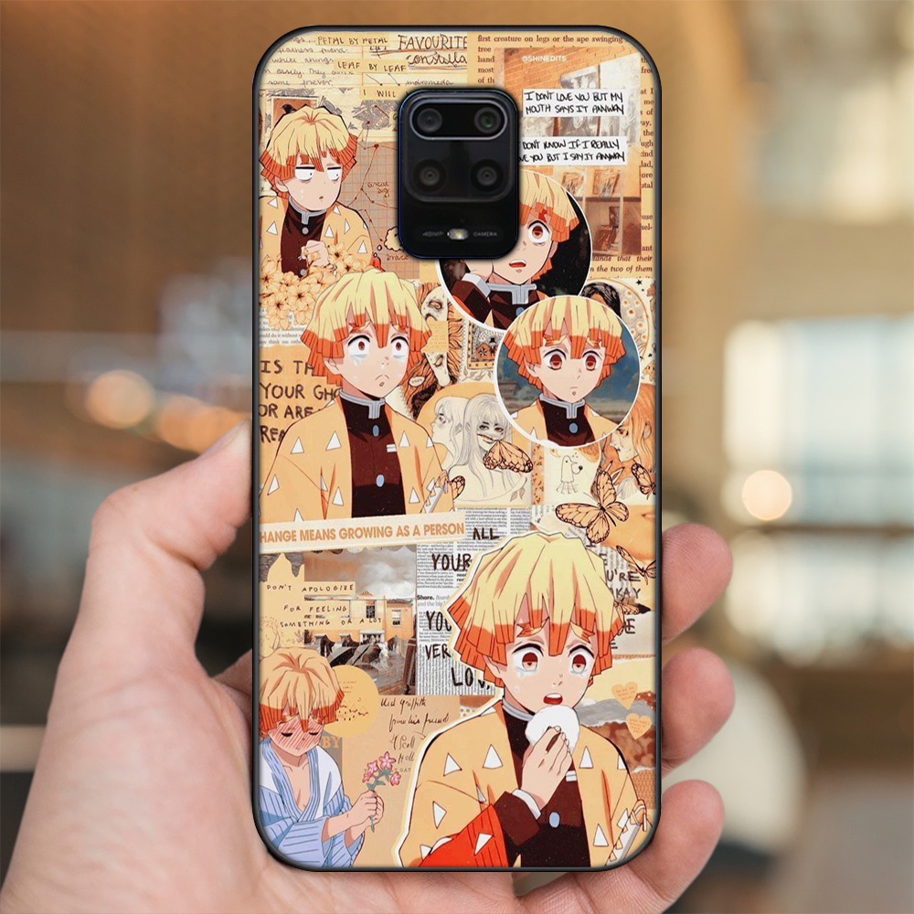 Ốp lưng Xiaomi Redmi Note 9s, Note 9 Pro viền đen in hình Zenitsu Kimetsu no Yaiba