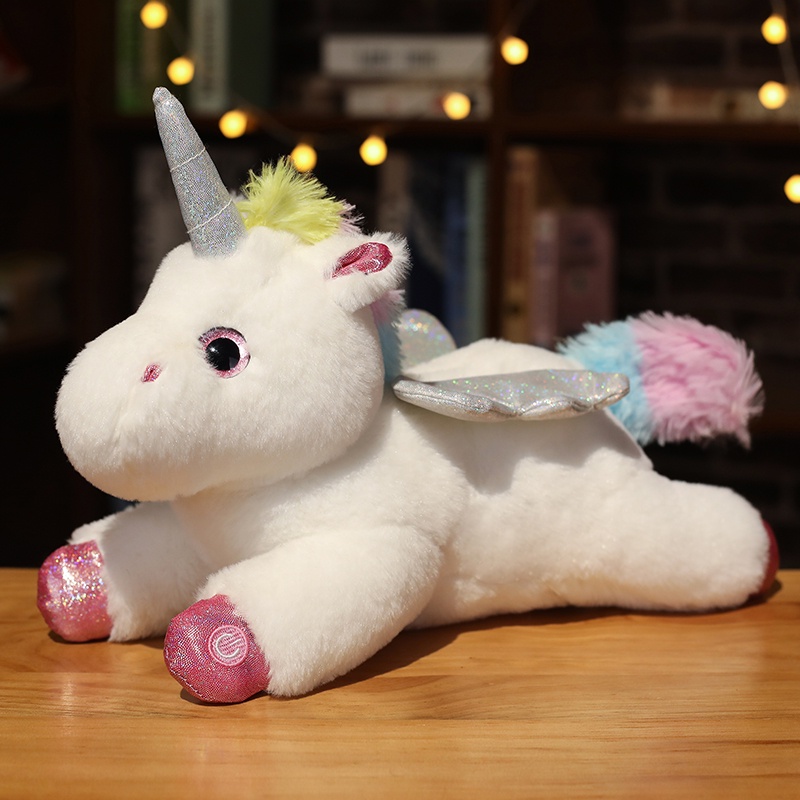 AIXINI ❤38cm Colorful LED Unicorn Plush Toys Glowing Stuffed Animals Pink Unicornio Horse Toy Cute Light Up Doll Kids Girls Xmas