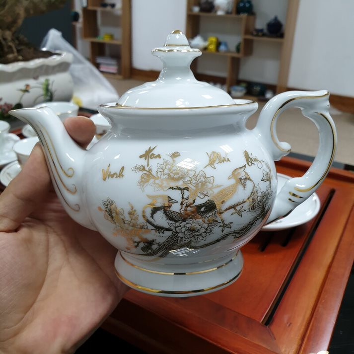Bộ Ấm Chén Uống Trà, Bộ Ấm Chén Bát Tràng Cao Cấp - Vinh Hoa Phú Quý