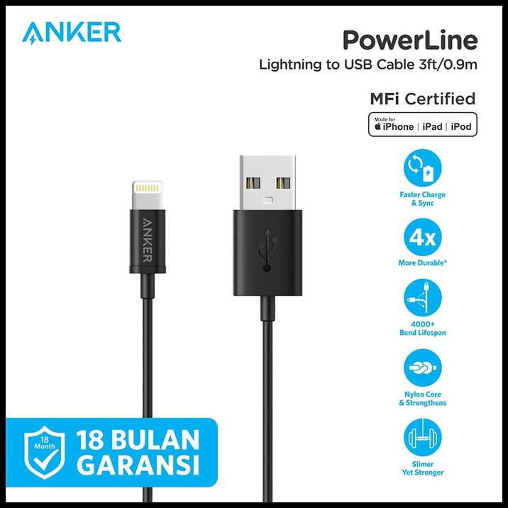 Cáp Sạc Anker Powerline Mfi 3ft - A7101 Hdp001