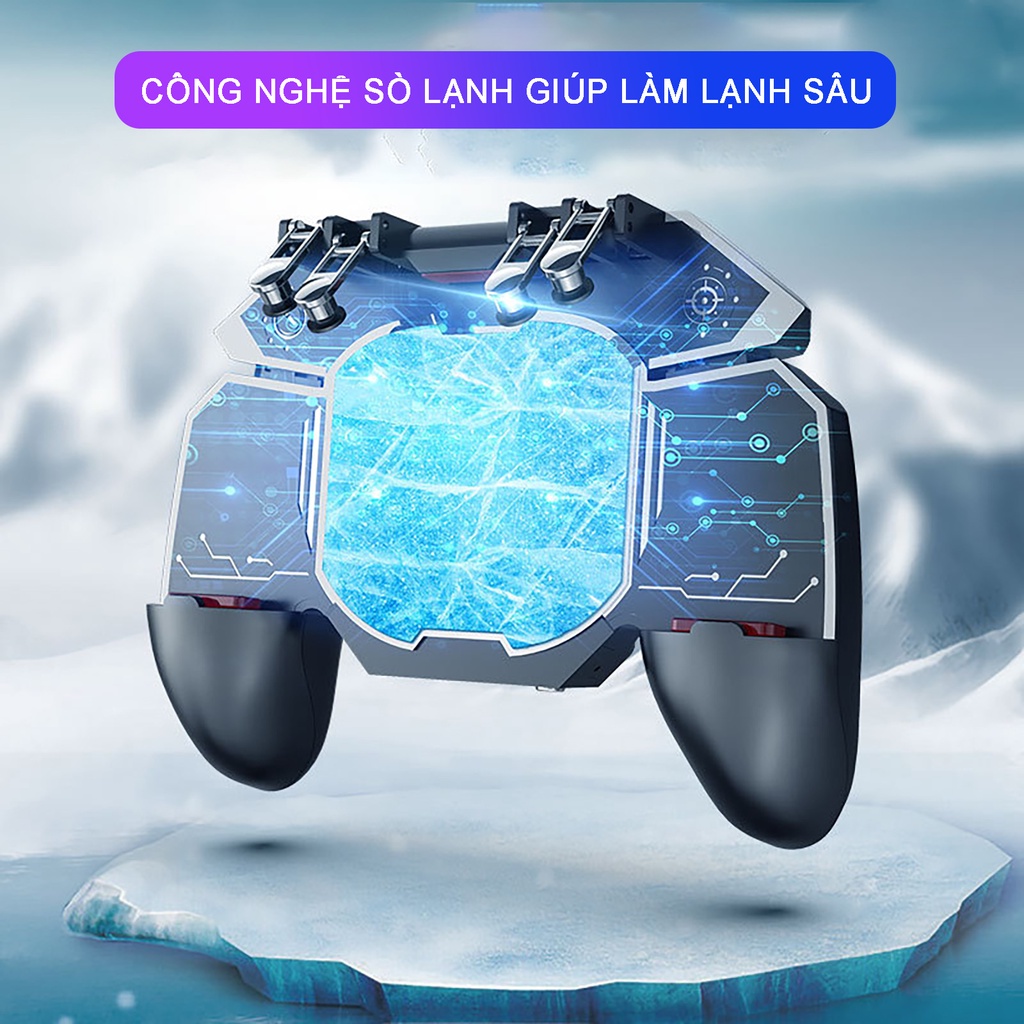 Tay cầm chơi game kèm quạt tản nhiệt sò lạnh MEMO DL88 thao tác 6 ngón hỗ trợ ghìm tâm chơi pubg freefire liên quân FF