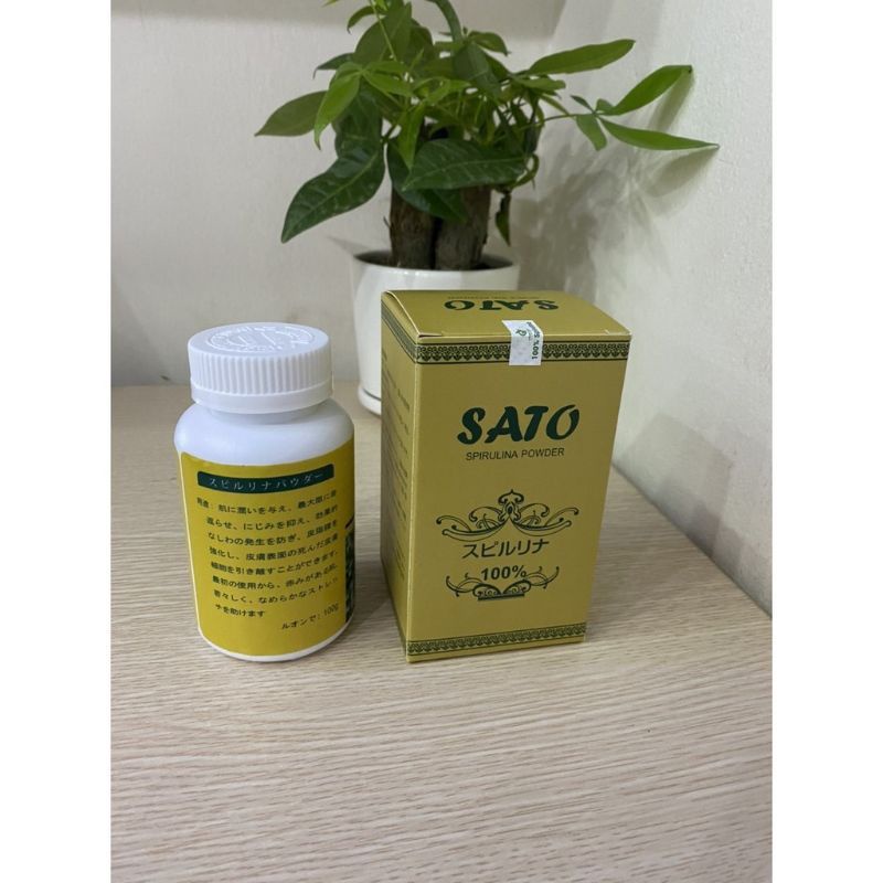 Tảo Xoắn Bột Sato Nhật Bản Chuyên Dùng Cấy Trắng Sáng- Chống Lão Hoá Da
