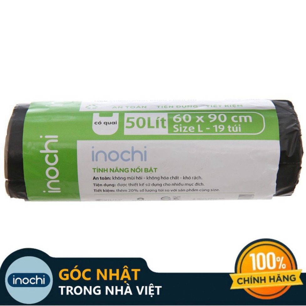 [3 size] Túi Rác Tự Huỷ Inochi Có Quai Tiện Dụng Loại 10L, 25L, 50L- Dạng Cuộn Màu Đen Tiêu Chuẩn Nhật Bản