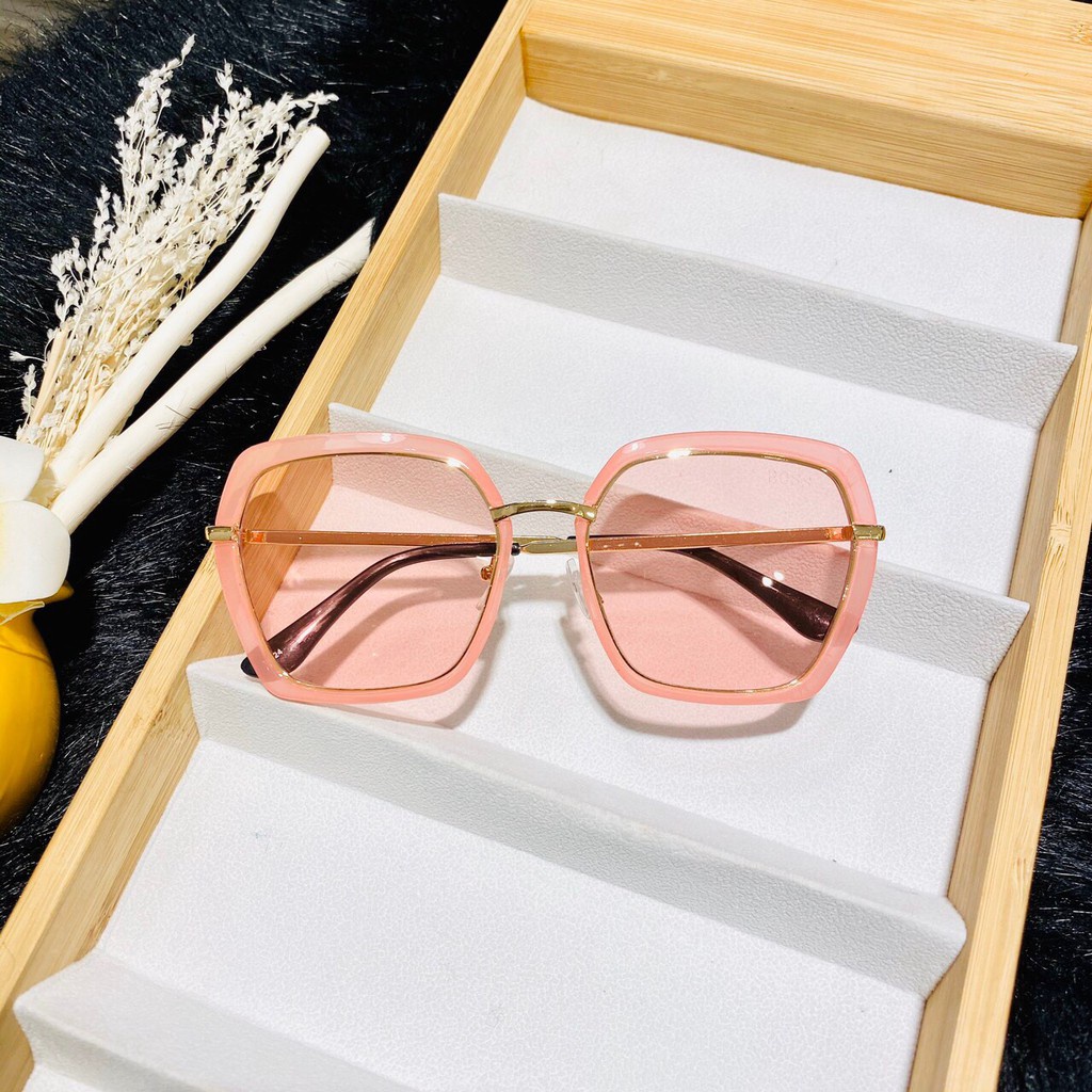 [Siêu Phẩm Kính Mát] Mắt Kính Thời Trang Hot Trend 1124 Có Viền Siêu Hot - Hazo