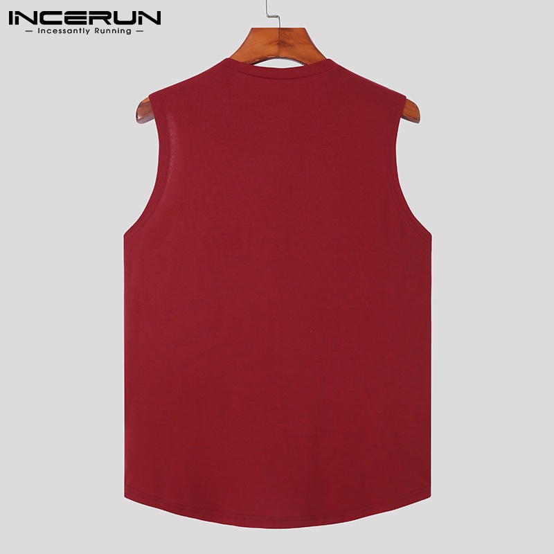 Áo ba lỗ thể thao INCERUN cổ tròn thoải mái thời trang mùa hè cho nam