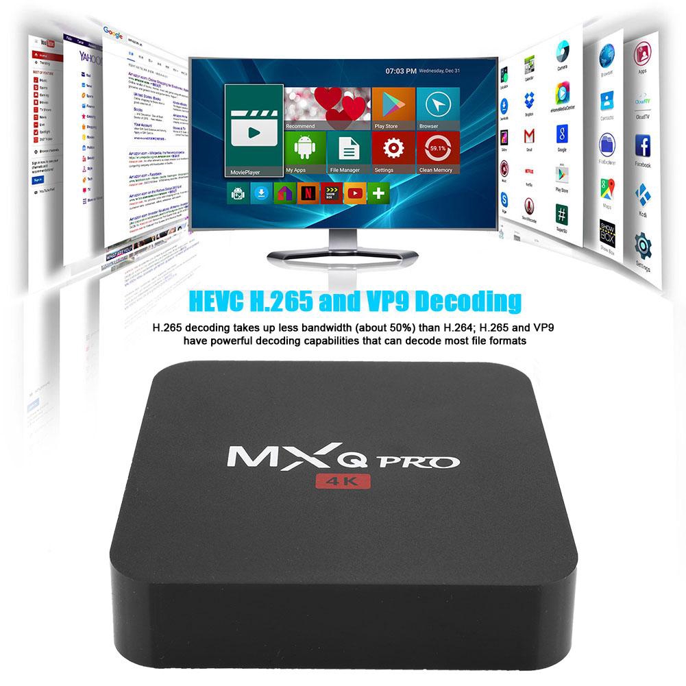 TV Box thông minh MXQ Pro 4K RK3229 1 + 8G WiFi BT STB Android 7.1 cho Android 7.1