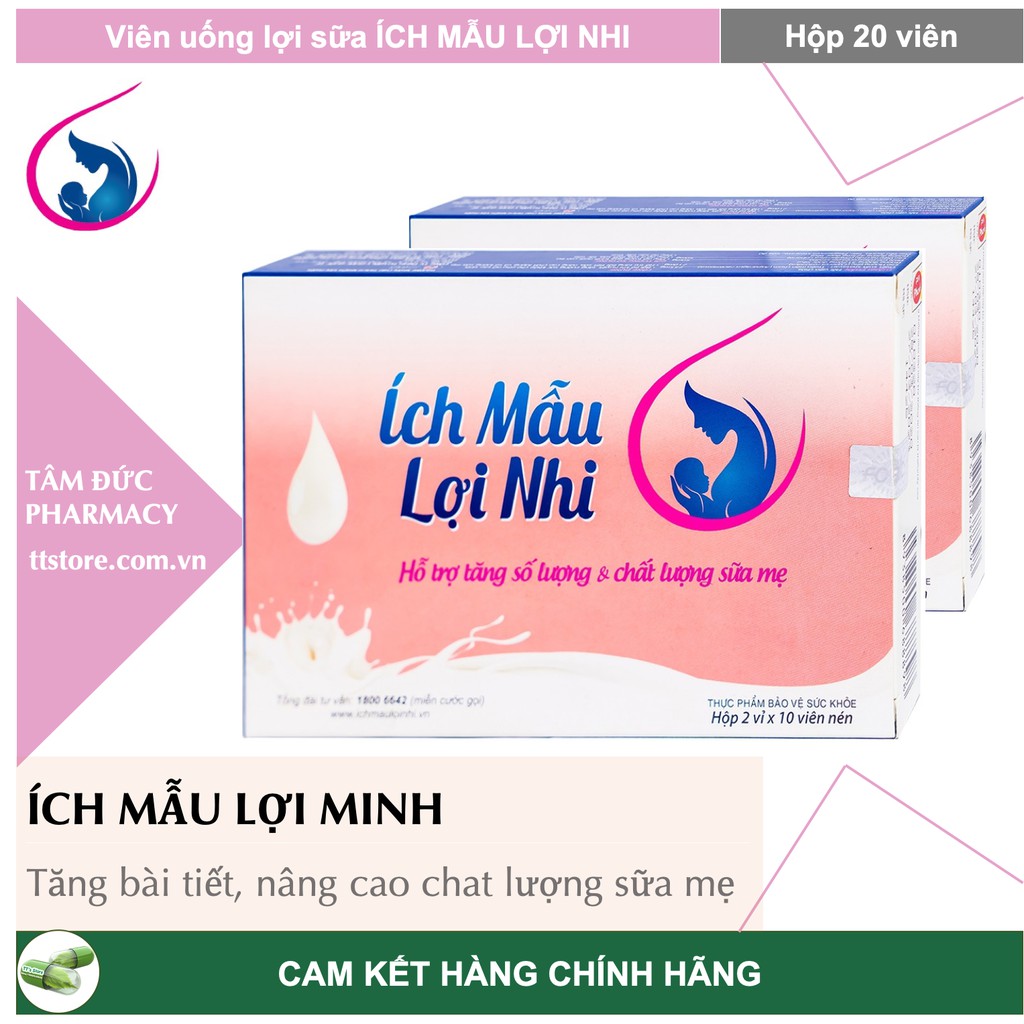 ÍCH MẪU LỢI NHI [Hộp 20 viên] - Viên uống lợi sữa