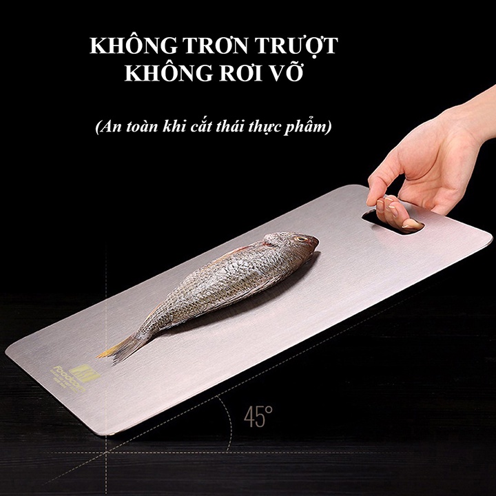 Thớt nhựa kháng khuẩn độ dày 1,3cm - thớt Inox 304 sang xịn mịn