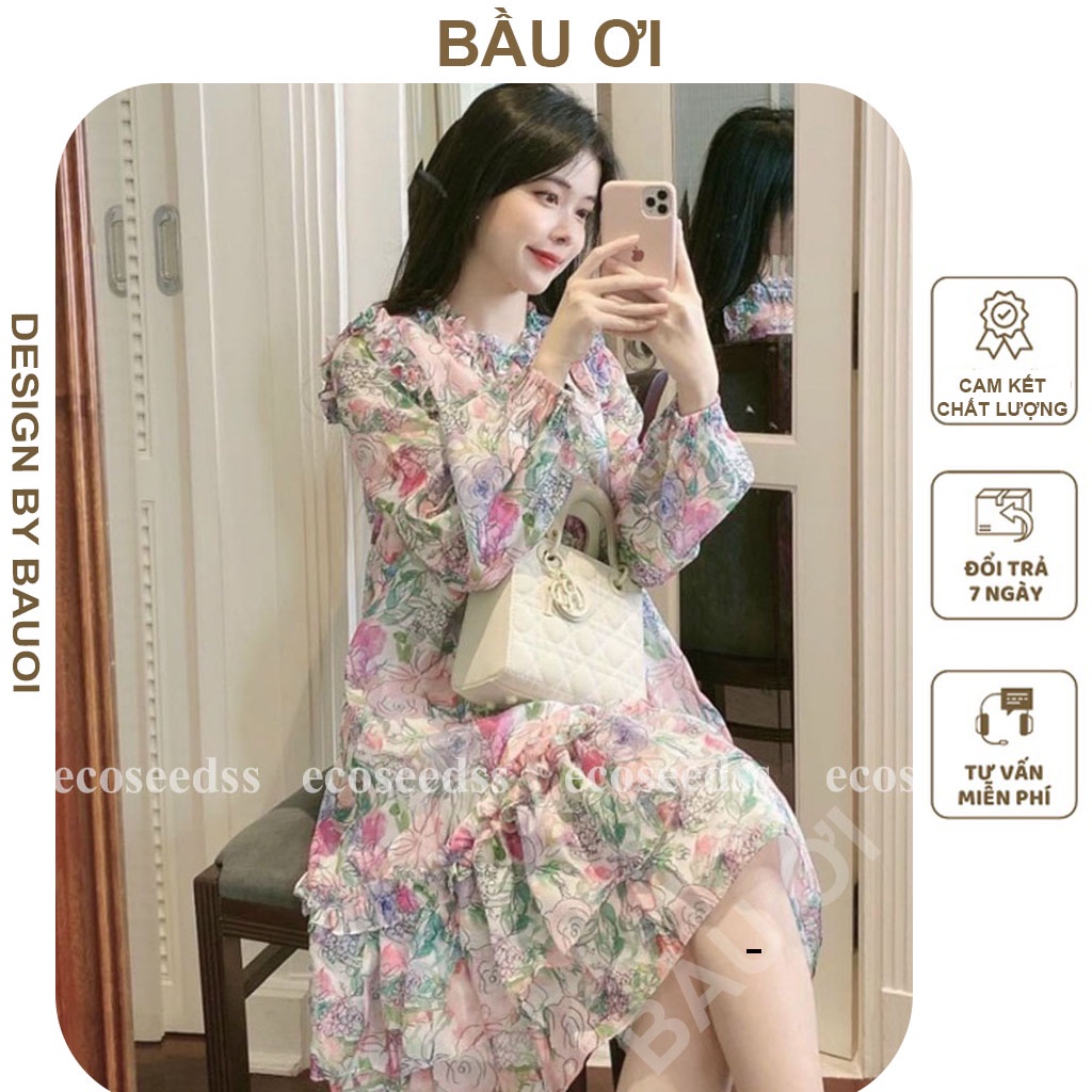 [BAUOII V67] VÁY BẦU CÔNG SỞ ĐẸP - ĐẦM BẦU DÀI TAY VOAN TƠ 2 LỚP KIỂU DÁNG MAXI MẶC ĐI LÀM ĐI TIỆC ĐỀU ĐẸP FREE SIZE