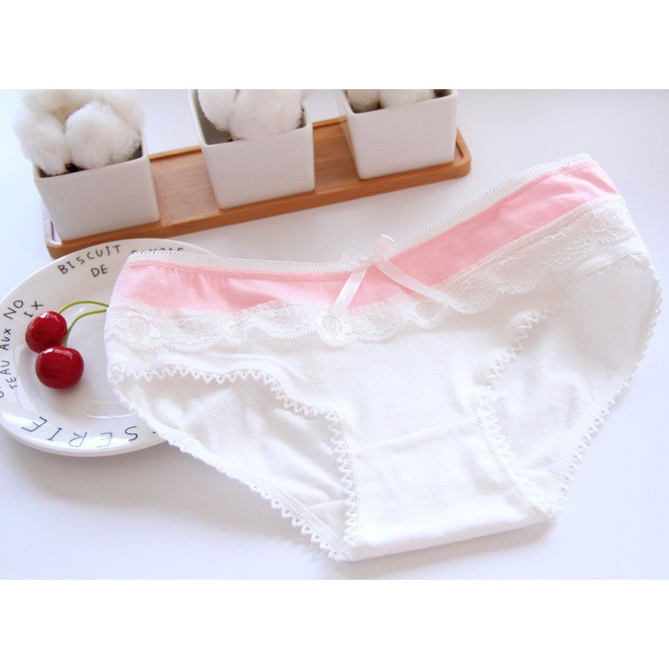 Quần lót nữ cotton rẻ đẹp mẫu mới kháng khuẩn viền ren dễ thương nữ tính LUCIA QL017 | BigBuy360 - bigbuy360.vn